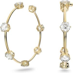 NIB Swarovski Constella Hoop Earrings Gold